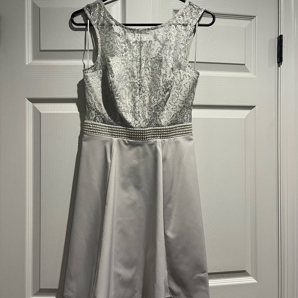 Lipsy of London silver skater dress